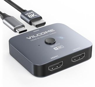 HDMI Switch 8K HDMI Switcher, HDMI Splitter with USB C Power Port, 4K@120Hz Bi-Directional HDMI Switch 2 in 1 Out for PS5/PS4, Xbox, Roku, Apple TV, Blu-ray Player
