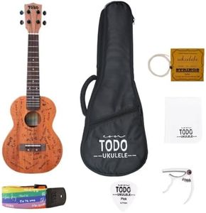 TODO Ukulele LOVE520 Mahogany Solid Top Side 23 Inch Concert Concert Kit with Carbon Strings, Capo, Strap