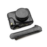 FUJI X100V Case Bag, MUZIRI KINOKOO PU Leather Case for Fujifilm X100V with Shoulder Strap FUJI X100V Protective Case Add Grip to Camera (black)