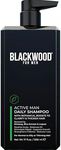 BLACKWOOD FOR MEN Active Man Daily Shampoo - Men's Vegan Natural Thickening & Clarifying Shampoo for Normal to Oily Hair or Scalp - Fights Hair Loss - Sulfate Free with Ginseng & Aloe Vera (17oz)