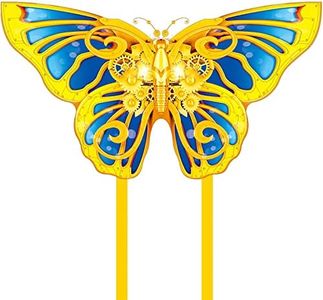 Mint's Colorful Life Golden Mechanical Butterfly Kite for Kids & Adults Easy to Fly, Large Single Line Kite for The Beach with 300 FT String Kite Handle