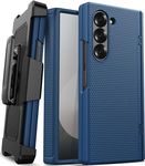 SIXBOX for Samsung Galaxy Z Fold 6 Case with Screen Protector & Belt Clip Holster & Hinge Protection, Durable Rugged Shockproof Raised Edge Full Body Protective Phone Case for Galaxy Z Fold 6, Blue