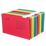 Hanging Folders, 10Pcs Hanging File Organizer, Blank Tabs and Clear Plastic Inserts, 5Colors