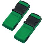 Heavy Duty Luggage Straps for Suitcases Packing Belts Travel Accessories Adjustable Bag Strap 2 Pack (Deep Green)