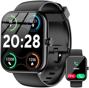 Smart Watch with Alexa Built-in, 1.83" HD Touchscreen Fitness Tracker, Bluetooth Notifications/Calls, IP68 Waterproof, 120+ Sport Modes, 24/7 Heart Rate & Sleep Monitor for iPhone Android iOS (Black)