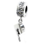 Queenberry Sterling Silver Graduation Cap European Style Dangle Bead Charm