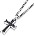 HZMAN Mens Stainless Steel Cross Pe