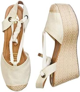 SILVIA COBOS Lace Up Platform Espadrilles Sandals for Women Sandalias de Plataforma de Mujer Beige 10