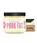 Organic Pork Fat (Tallow/Dripping) by Borough Broth - 100% Natural & Clean Source of Fat - Organic & Grass-Fed - Rich Flavour - Delicious Replacement for Butter, 4 x 250g