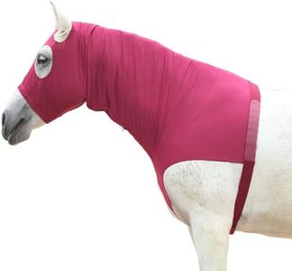 LEAFOREST Horse Slinky Hood with Zipper - Stretch Neck Cover for Horses, Sleazy Hoodies for Mane & Braids Protection, Can Keep Clean for Show and Event Prep & Under Blanket Use Wine Red X-Large