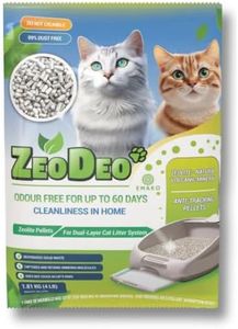 ZeoDeo- Granulés de litière pour Chats à la zéolite Naturelle pour systèmes de litière pour Chats à Double Couche 1.8 kg -4Lb