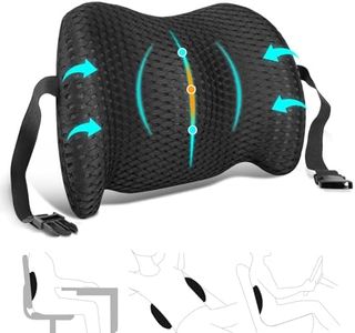 Back Support for Office Chair, Memory Foam Lumbar Pillow for Lower Back Pain Relief, Ergonomic Seat Cushion for Car, Travel, Airplane, Bed with Adjustable Strap