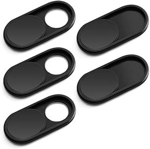 CloudValley Webcam Cover Slide W3, [5-Pack] 0.6mm-Thin Metal Web Camera Cover Sticker for MacBook Pro, Laptop, iMac, iPad Pro, PC, Surfcase Pro, iPhone 8/7/6 Plus, Privacy Cover[Black]