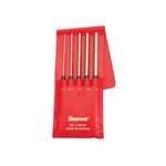 Starrett S248PC Extended Length Drive Pin Punch Set, 1/8"-3/8" Pin Diameters, 8" Overall Length, 3-1/2" Pin Length, In Red Vinyl Pouch