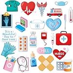 Fabbay 25 Pcs Nurse Refrigerator Magnets Nursing Magnetic Stickers Nursing Stickers Funny Nursing School Essentials Medical Nursing Student Stickers Magnetic Nurse Decal for Refrigerator Laptop Locker