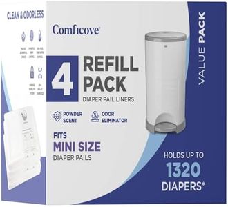 Comficove Refills Compatible with DEKOR MINI Diaper Pails | 4 Pack | Extra Thick Diaper Pail Refill Liners | Fresh Scent | Easy to Replace and Dispose of Diaper Bag | Odorless Baby Diapers Disposal