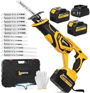 Reciprocating Saw Cordless, 21V Brushless Reciprocating Saw with 2x6.0Ah Batteries, Electric Portable Sierra Recíproca with 12 Blade, 0-3500 RPM Cordless saw for Woods,Plastic,Metal,Brick Cutting