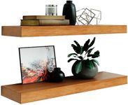 Imperative Décor Floating Shelves Rustic Wood Wall Shelf | Set of 2 (Walnut, 24" x 5.5")