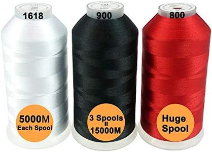 New brothreads - 40 Options- Various Assorted Color Packs of Polyester Embroidery Machine Thread Huge Spool 5000M for All Embroidery Machines -Basic Colors 1