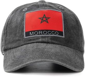 Trendessence 2026 World Cup Morocco Fan Baseball Cap,Adjustable Flag Baseball Hat for World Cup Fan Black