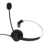 Mono PC Headset, Adjustable Headband Plug and Play PC Monaural Headset with 3 Section Double 3.5mm Plug for Call Center