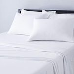 Amazon Basics Cotton Jersey Bed Sheet Set - Full, White