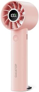 Gaiatop Portable Mini Fan, Handheld Personal Fan with LED Display, 3 Speeds, 2000mAh USB Rechargeable Battery Fan, LED Lighting, Small Desk Fan for Women Men Girls Kids Indoor Outdoor Travel Pink