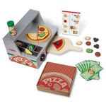 Melissa & Doug Top & Bake Wooden Pizza Counter Play Set (34 Pcs) - Pizza Toy Wooden Play Food Set, Pretend Pizza Sets For Kids Ages 3+