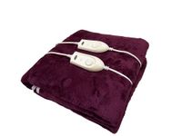 Expressions Signature Electric Bed Warmer - Electric Under Blanket - Double Bed Size (150cms x 160cms) with 3 Heat Settings & Dual Safety Feature with Over Heat Protection - Color: Wine