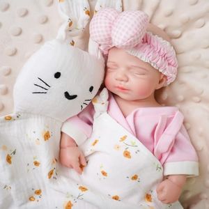 SOFTMARY Lifelike Reborn Baby Dolls - 12 inch Open Mouth Full Silicone Baby, Realistic Newborn Girl with Feeding Bottle & Accessories, Solid Silicone Gift Set for Age Kids 3 +