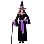 Girl's the Glamour Witch Dress Halloween Costumes (7-9Y, Purple)