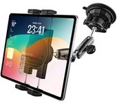 GDZN Car Suction Cup Tablet Holder, [Dual Knob Lock] Truck Windshield Tablet Mount, Adjustable Arm Vehicle Window Dashboard Tablet Mount for iPad Pro 11 12.9, Galaxy Tab Z Fold, Fire HD, 4-13" Devices