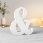 Aruatu 6 Inch White Wood Letters Unfinished Wood Letters for Wall Decor Decorative Standing Letters Slices Sign Board Decoration for Craft Home Party Projects (&)