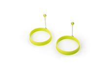 Fox Run 57155 Egg Ring, Silicone, Set of 2, 6.25 x 4 x 1.25 inches Green