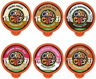 Crazy Cups Flavored Decaf Coffee Variety Pack, Hot or Iced Coffee for Keurig K Cups Machines, Decaf Variety Pack Coffee in Recyclable Pods, 24 Count (Pack of 1)