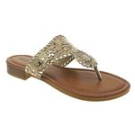 Pierre Dumas Women's Rosetta 1 Fashion Sandals,Cork-Gold,6.5