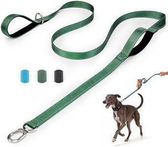 Heavy Duty Dog Leash with Easy Lock Metal Clip, Reflective, Padded Handle - Durable 4ft 8ft Walking Training Leash for Large, Medium, Small Dogs, Jogging, Hiking, and Outdoor Use (Green, 6 FT)