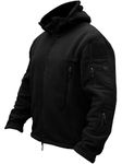 TACVASEN Windproof Men's Military Fleece Combat Jacket Tactical Hoodies, Black, M