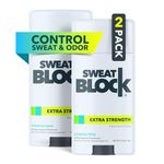 SweatBlock Deodorant & Antiperspirant Solid for Men and Women, Regular Strength Sweat & Odor Protection, Coastal Fresh Fragrance, Easy, Clean, Smooth Glide - (2-Pack)