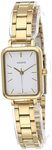 Casio LTP-V009G-7E Women's Rectangular Petite Gold Tone Stainless Steel White Dial Dress Watch, gold, Quartz Movement