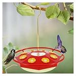 Hummingbird Feeder with 8 Feeding Hanging Bird Feeder Ant and Bee Proof Flower Shape Hummingbird Feeder for Garden Outdoor