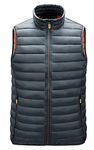 Panegy Men's Lightweight Padded Gilet Lightweight Waterproof Body Warmer for Outdoor Hiking Camping Grey Size 2XL