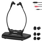 SIMOLIO IR Wireless TV Headphones System, Wireless TV Headsets for Digital & Analog TVs, TV Listening Headphones, TV Earbuds with Voice Highlighting