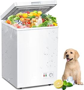 LifePlus Chest Freezer, 3.8 Cubic Feet Small Deep Freezer w/Removable Basket & Wheels, Super Quiet & Energy Saving, Top Open Loading Compact Box Freezer For Meat Breast Milk, Mini