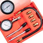 Clatoon 8pcs Petrol Engine Cylinder Compression Tester Kit, Small Engine Compression Tester Automotive Tool Gauge 0-300PSI for Testing Car Motorcycle Outboard Motor Snowmobile Chainsaw