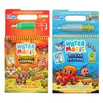 Scentco Water Magic - Patented Gourmet Scented Reusable Water Reveal Activity Books - No Mess, All Fun (Forest Friends and Ocean Friends)