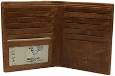 MARSHAL RFID Blocking Bifold Hipster Credit Card Wallet Premium Lambskin Leather, Cavelio Tan, medium, Bifold