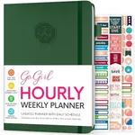 GoGirl Weekly Schedule Planner – Hourly Work & Life Planner with Time Slots – Vertical Agenda Organizer for Daily Productivity, A5 (Forest Green)