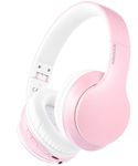 rockpapa E7 Over Ear Wireless Bluetooth Headphones with Mic Without Travel Case, Foldable Wired/Wireless Headphones with Microphone for Kids Childrens Boys Girls Teen Youth Adult Pink White