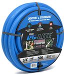 AG-LITE BSAL5810 5/8" x 10' Hot/Cold Water Rubber Garden Hose, 100% Rubber, Ultra-Light, Super Strong, 500 PSI, 50F to 190F Degrees, High Strength Polyester Braided